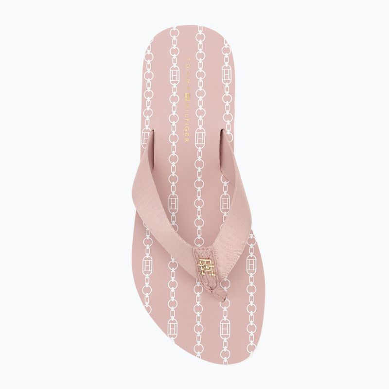 Dámske žabky Tommy Hilfiger Im Th Chainprint Midwedge Sandal foggy pink 5