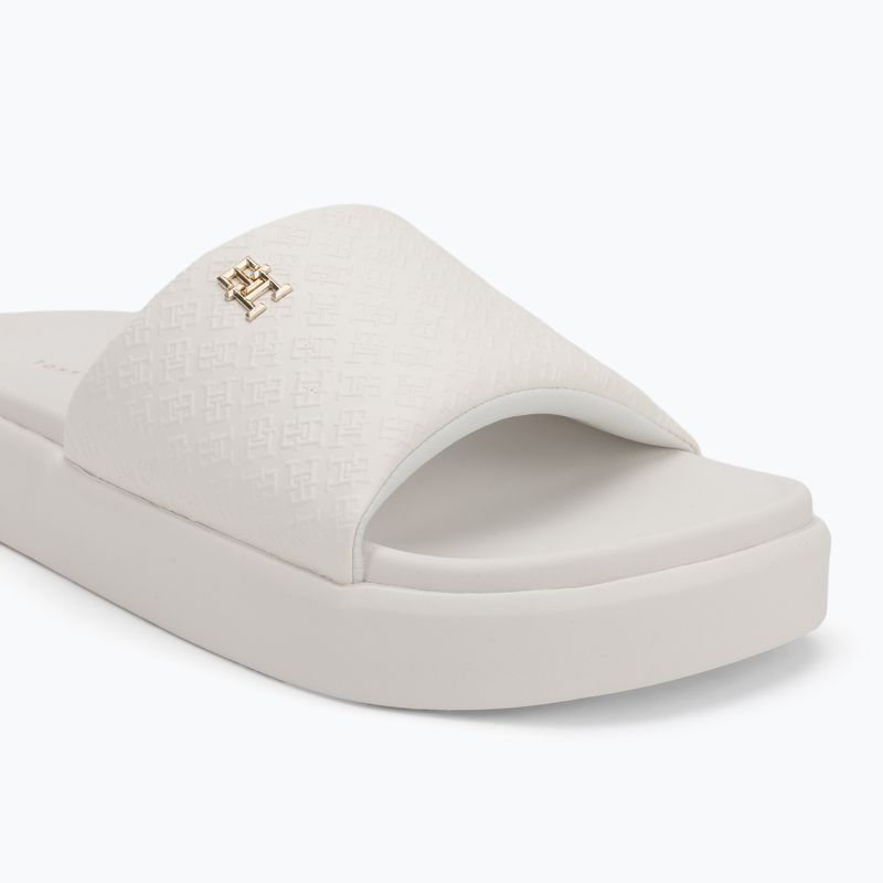 Dámske šľapky Tommy Hilfiger Platform Monogram Poolslide ancient white 7