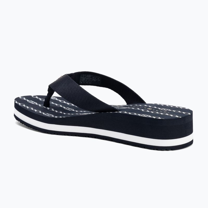 Dámske žabky Tommy Hilfiger Im Th Chainprint Midwedge Sandal space blue 3