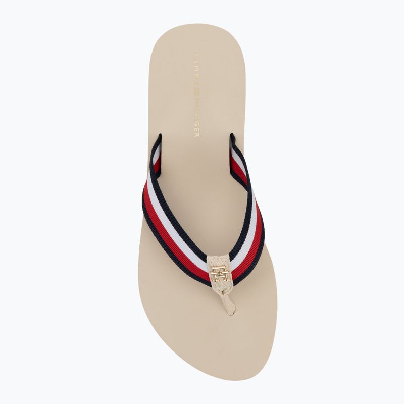 Dámske žabky Tommy Hilfiger Corp Mid Wedge Beach Sandal muslin 5