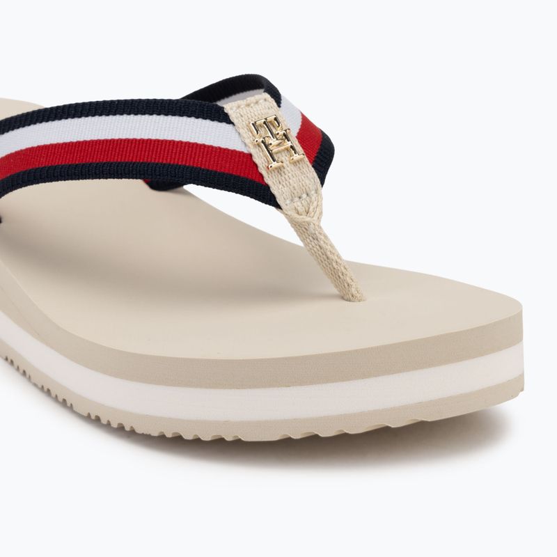 Dámske žabky Tommy Hilfiger Corp Mid Wedge Beach Sandal muslin 7