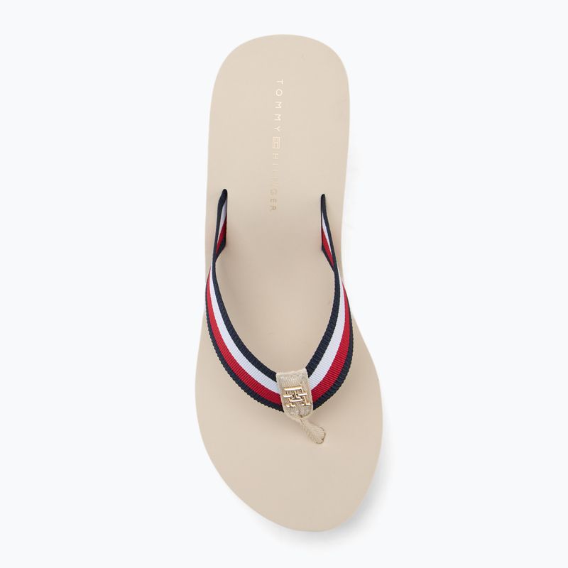 Dámske žabky Tommy Hilfiger Corporate Wedge Beach Sandal muslin 5