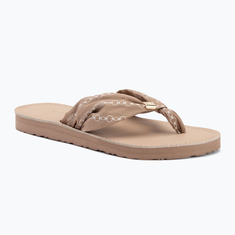 Dámske žabky Tommy Hilfiger Chain Print Elevated Sandal claystone