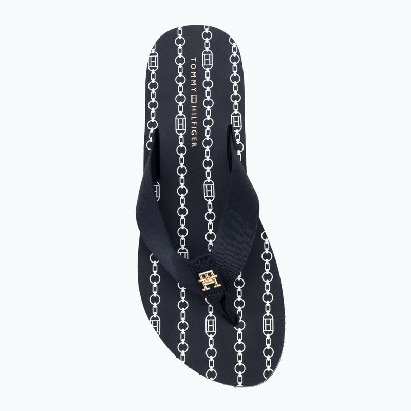Dámske žabky Tommy Hilfiger Chain Print Beach Sandal space blue 5