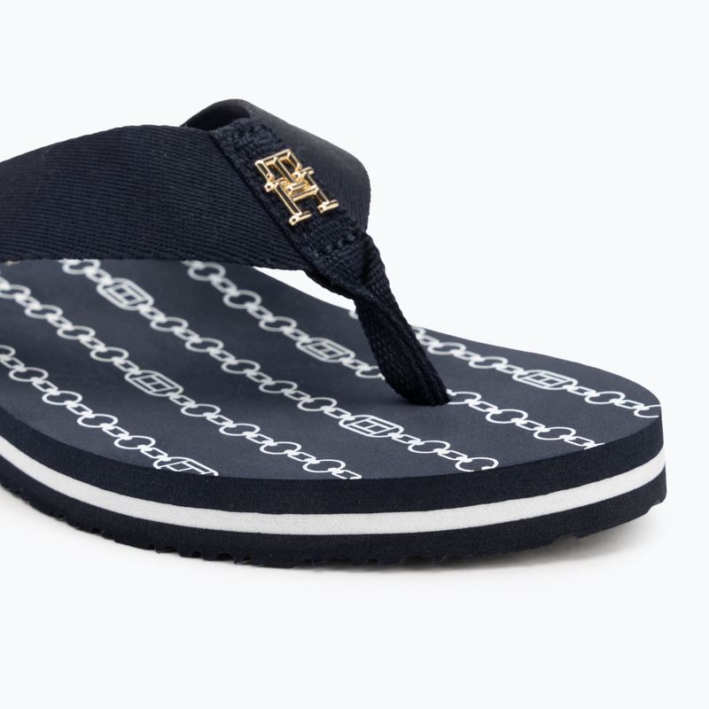 Dámske žabky Tommy Hilfiger Chain Print Beach Sandal space blue 7