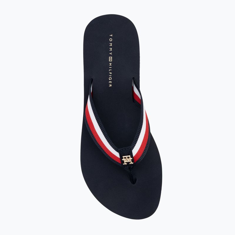 Dámske žabky Tommy Hilfiger Corp Mid Wedge Beach Sandal space blue 5