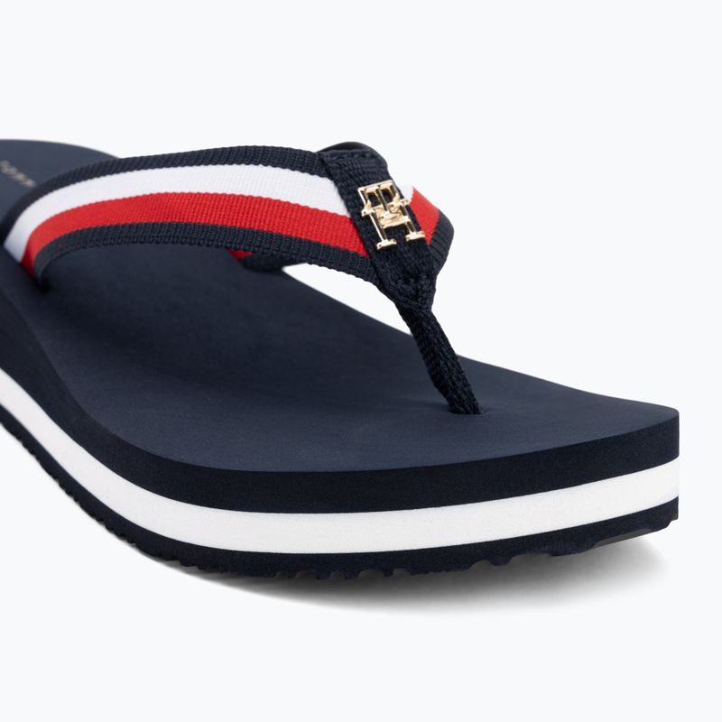 Dámske žabky Tommy Hilfiger Corp Mid Wedge Beach Sandal space blue 7