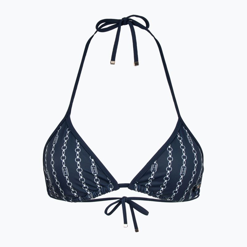 Tommy Hilfiger Triangle Rp Print flag chain vrchný diel plaviek dark night navy