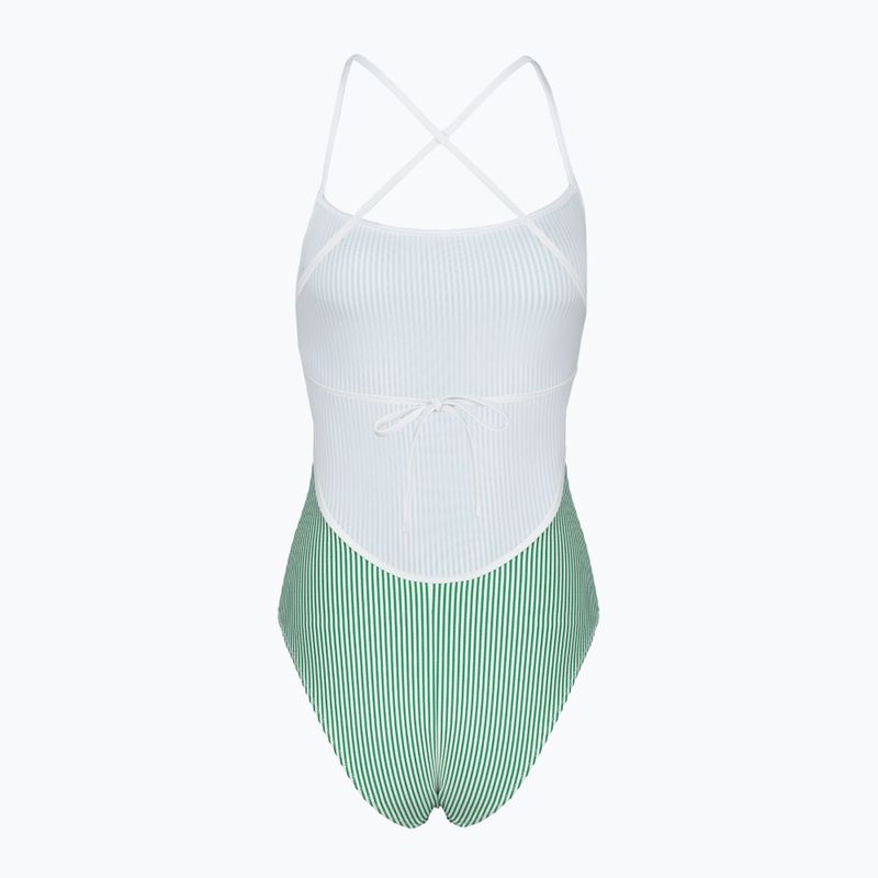 Dámske jednodielne plavky Tommy Hilfiger Straight One Piece seersucker radiant green/white 2