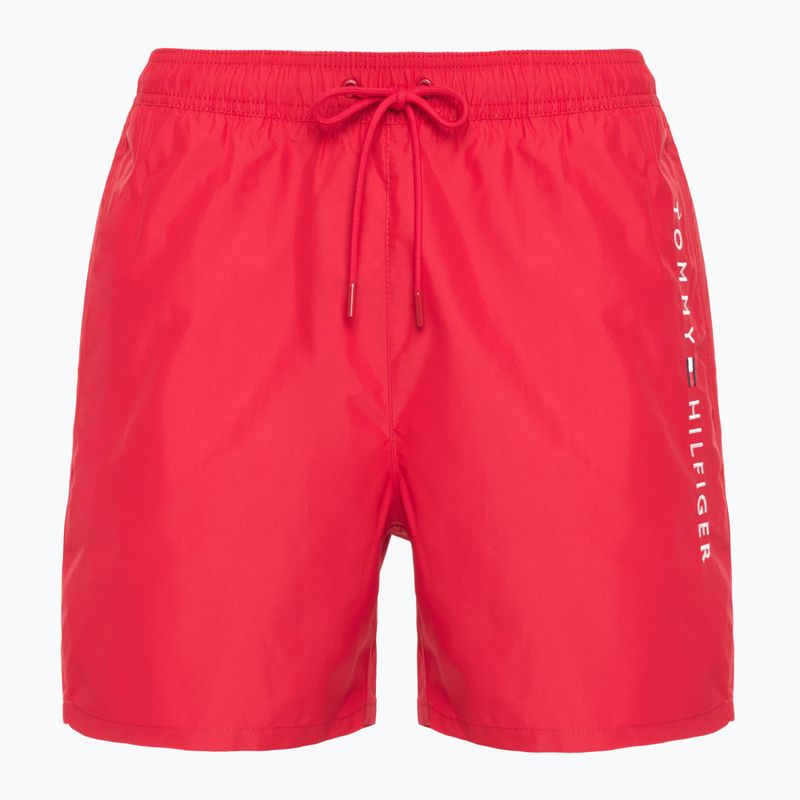 Tommy Hilfiger pánske stredné plavecké šortky so šnúrkou stredne červené