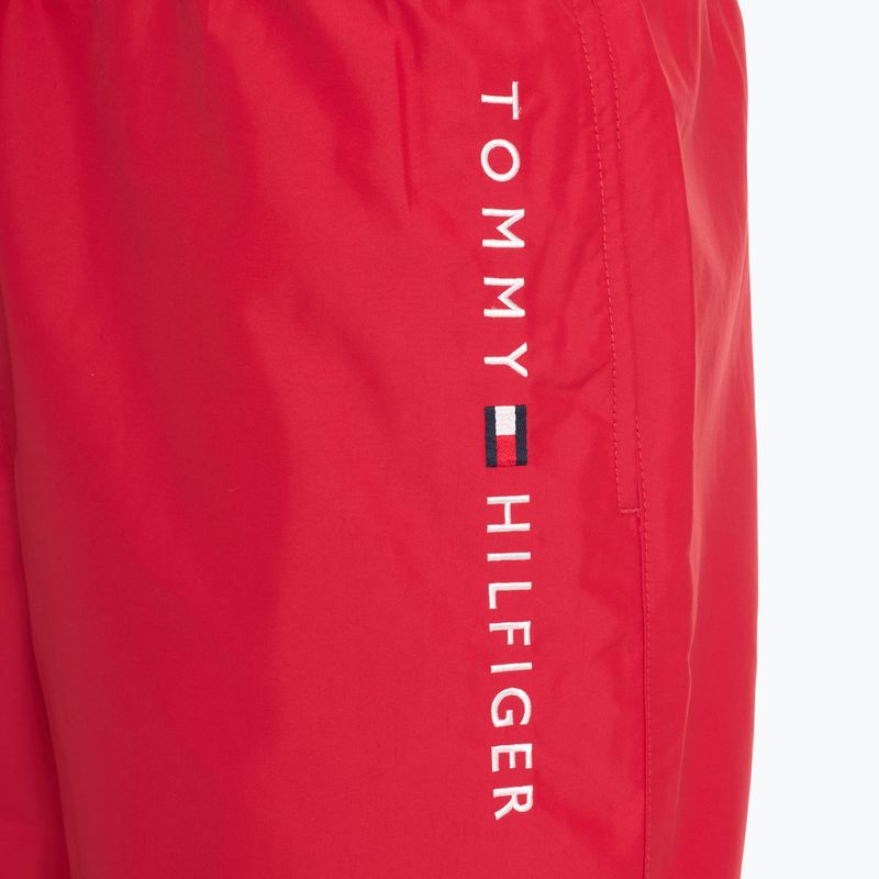 Tommy Hilfiger pánske stredné plavecké šortky so šnúrkou stredne červené 3