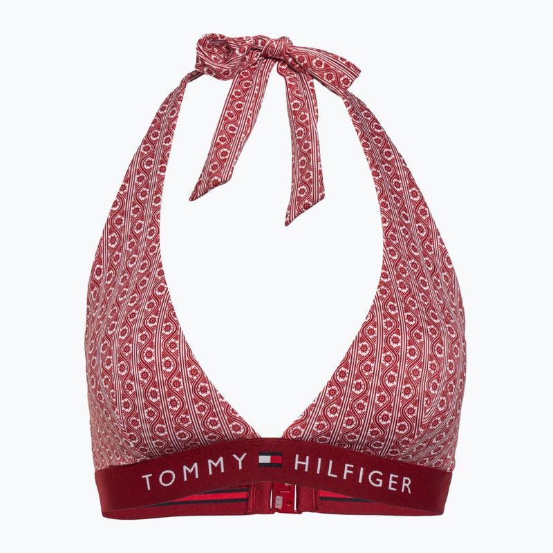 Vrchný diel plaviek Tommy Hilfiger Halter Rp Print kvetinový pruhovaný regatta red