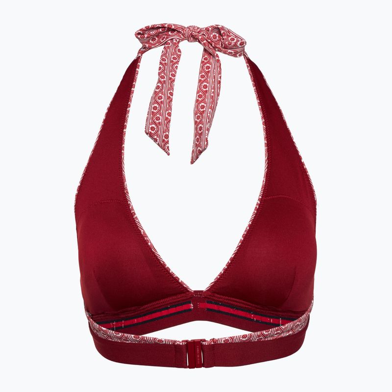Vrchný diel plaviek Tommy Hilfiger Halter Rp Print kvetinový pruhovaný regatta red 2