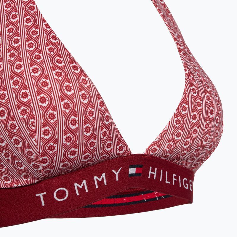 Vrchný diel plaviek Tommy Hilfiger Halter Rp Print kvetinový pruhovaný regatta red 3