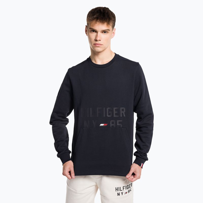 Tommy Hilfiger Graphic Crew modrá pánska tréningová mikina