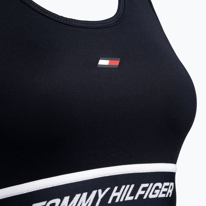 Modrá fitness podprsenka Tommy Hilfiger Mid Int Tape Racer Back 7