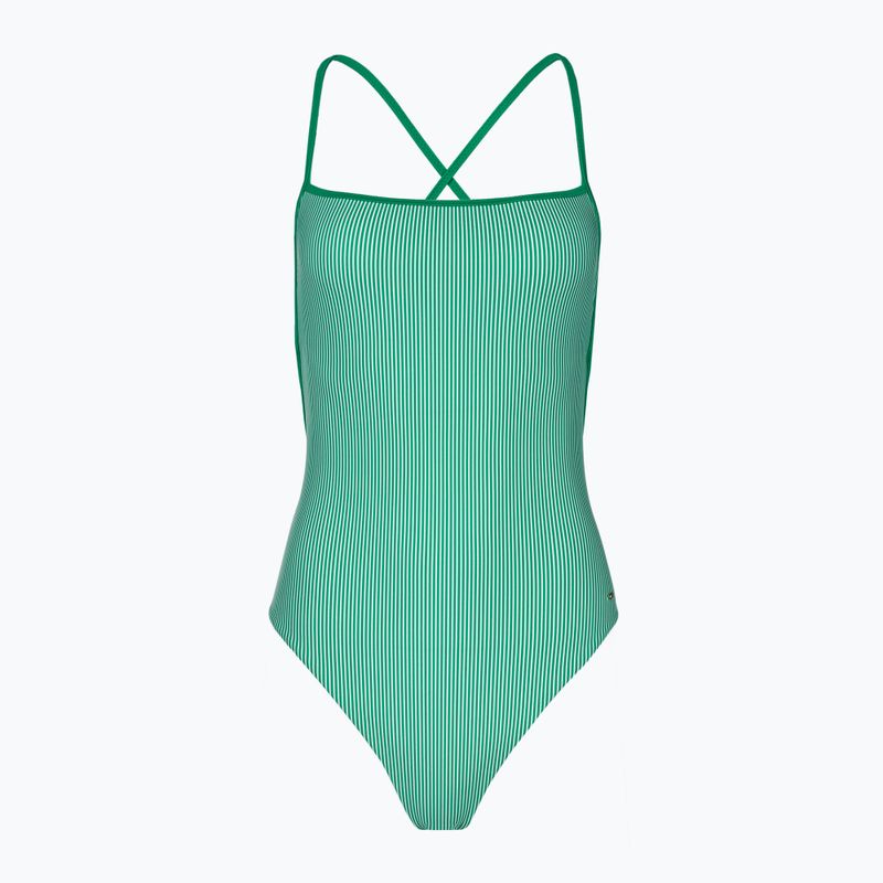 Plavky jednodielne dámske Tommy Hilfiger Straight Neck Print ithaca olimpic green