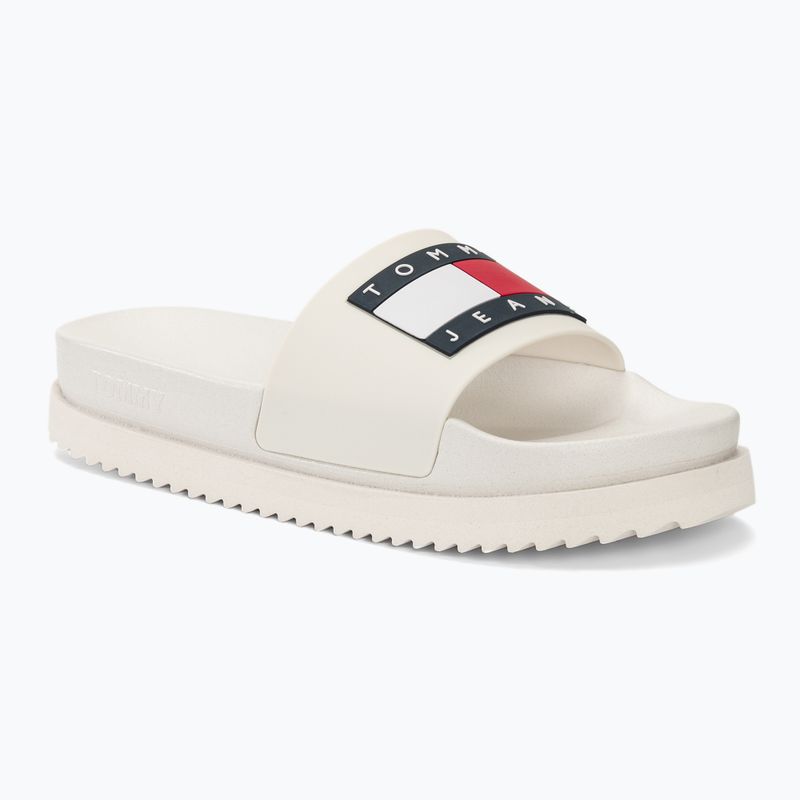 Tommy Jeans Dámske žabky Elevated Flatform Slide ecru