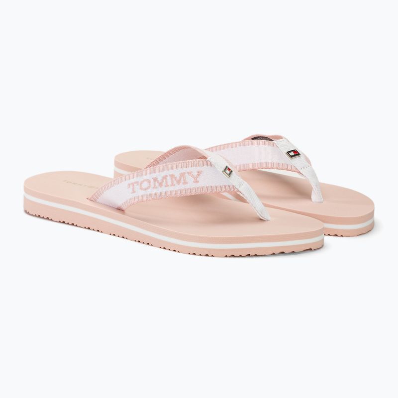 Dámske šľapky Tommy Hilfiger Webbing Pool Slide 0LA ecru/whimsical pink 4