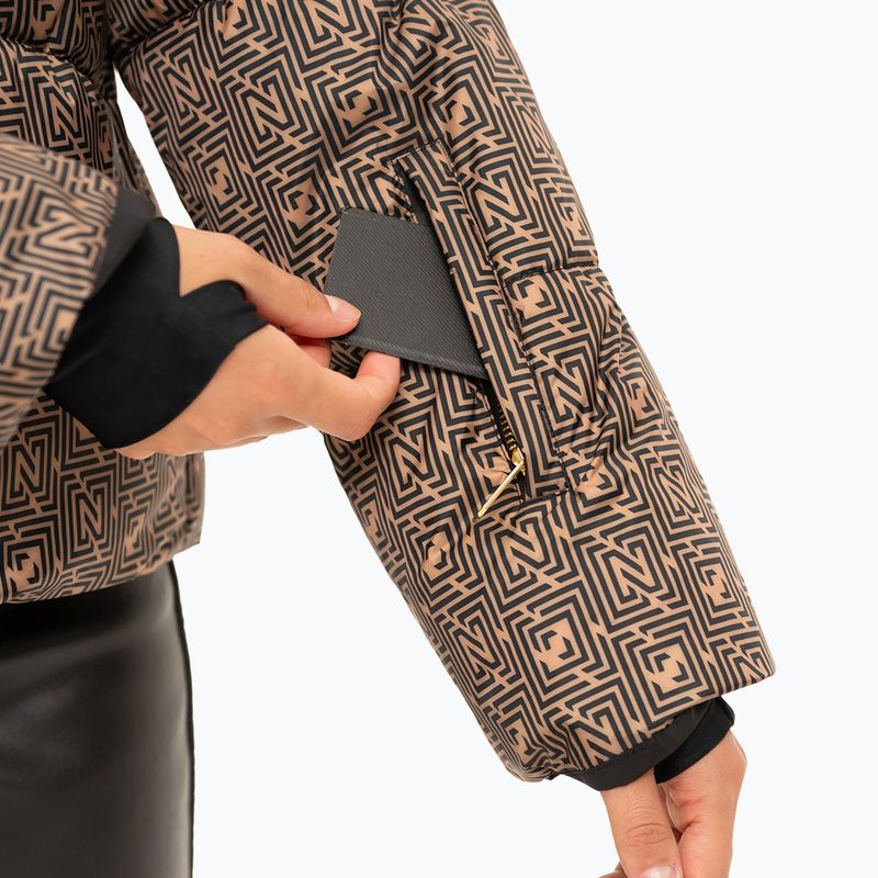 Dámska lyžiarska bunda Nikkie Newport Logo camel 4