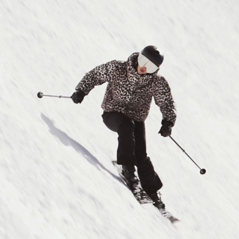 Dámska lyžiarska bunda Nikkie Newport Leopard beige 8