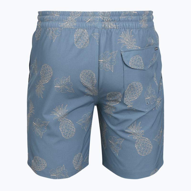 Pánske plavecké šortky Hurley Pineapple Volley Swim Short Blue/Brown 2