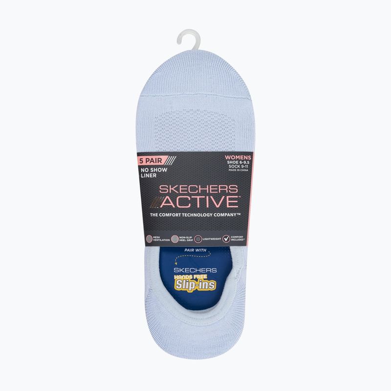 Dámske ponožky SKECHERS Non Terry No Show Liner 3 páry blue/green