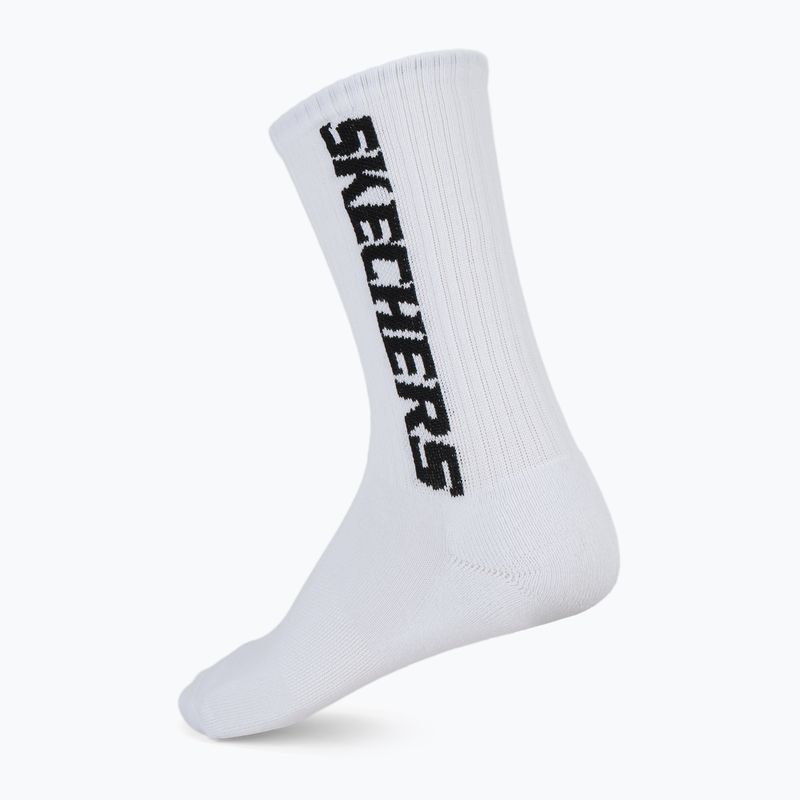 Pánske ponožky SKECHERS 1/2 Terry Crew 3 páry white/black 3