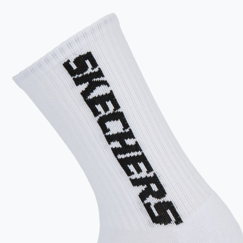 Pánske ponožky SKECHERS 1/2 Terry Crew 3 páry white/black 4