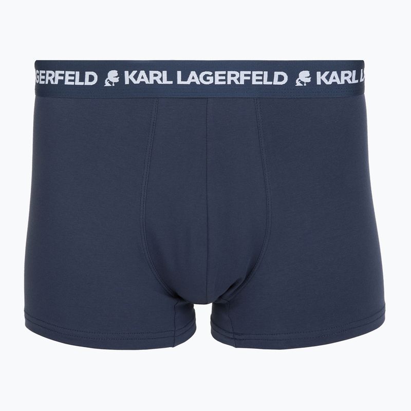 Pánske boxerky KARL LAGERFELD Logo Trunk Multiband 3 páry dark sea/indigo/blue 3
