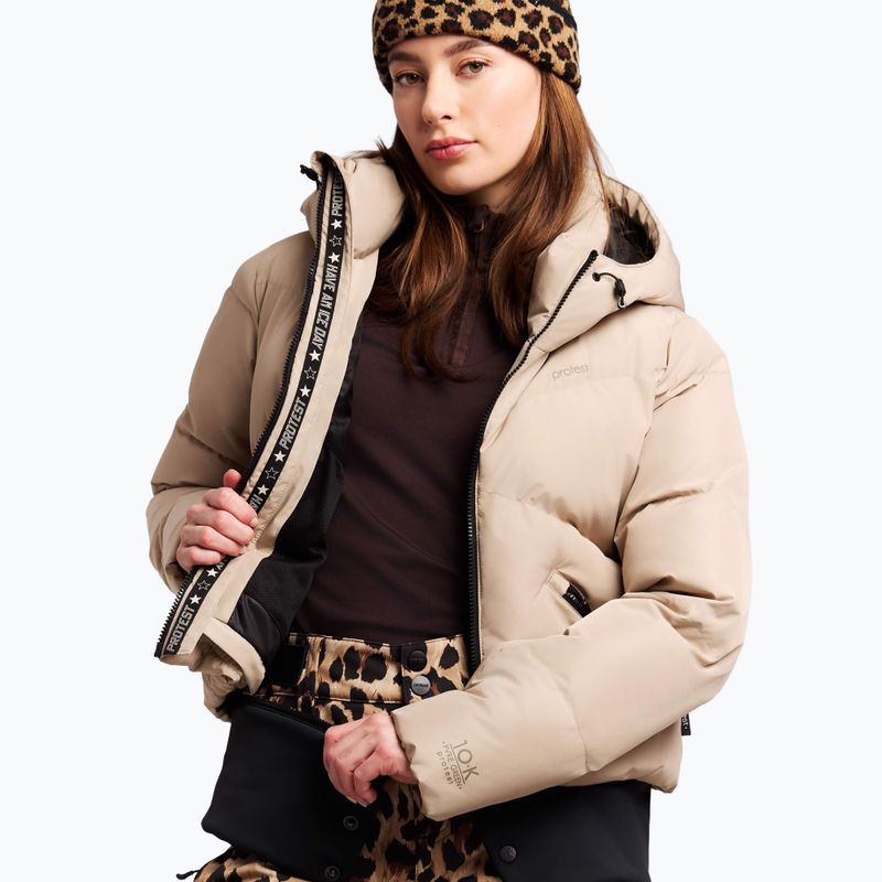 Dámska snowboardová bunda Protest PRTPreppydos Zipshift bamboobeige 4