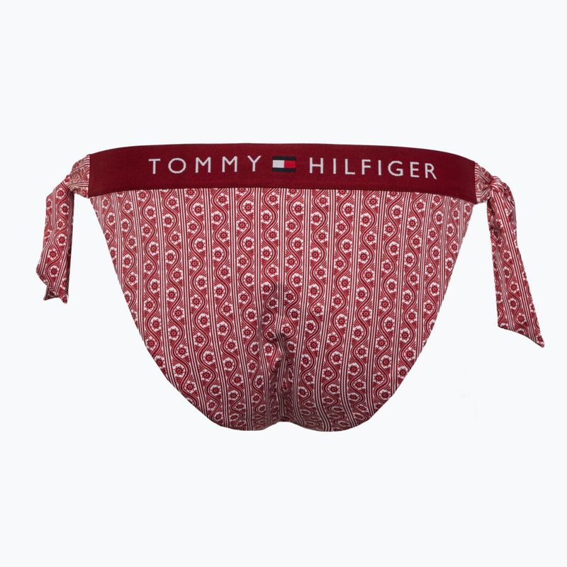 Spodný diel plaviek  Tommy Hilfiger Cheeky Side Tie Bikini Bottom Tlač kvetinový pruh regatta červená 2