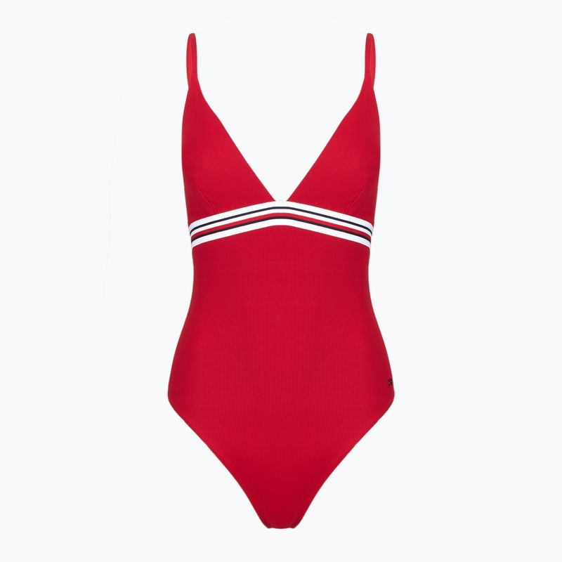 Tommy Hilfiger dámske jednodielne plavky Triangle One Piece Rp Ext primary red