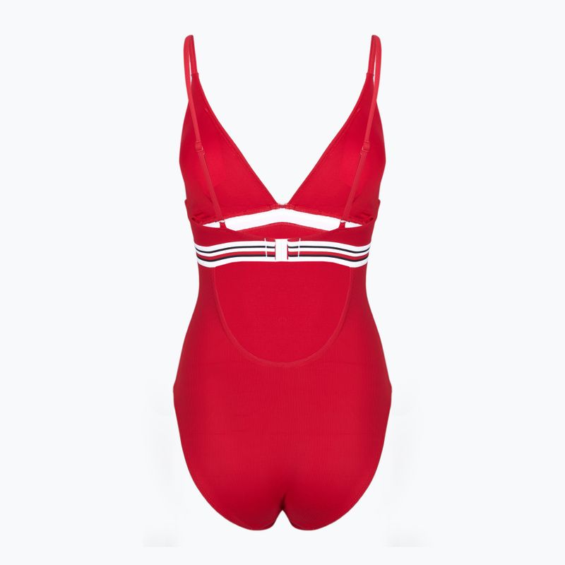 Tommy Hilfiger dámske jednodielne plavky Triangle One Piece Rp Ext primary red 2