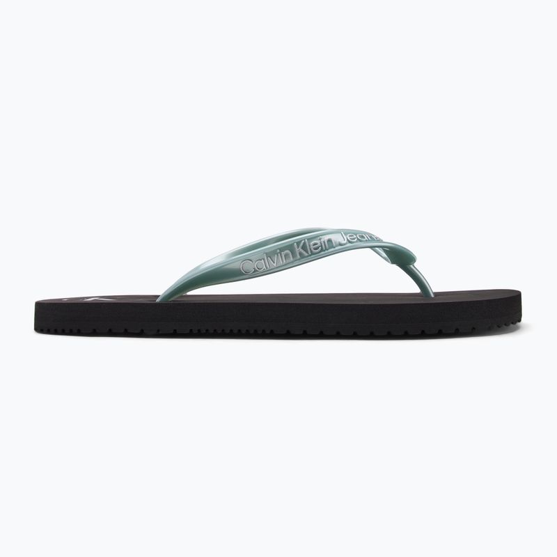 Calvin Klein dámske žabky YW0YW01719 Beach Sandal Monologo Tpu black/cloud blue 2