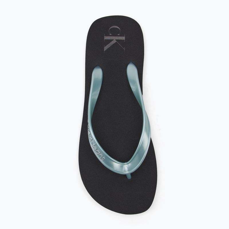 Calvin Klein dámske žabky YW0YW01719 Beach Sandal Monologo Tpu black/cloud blue 5