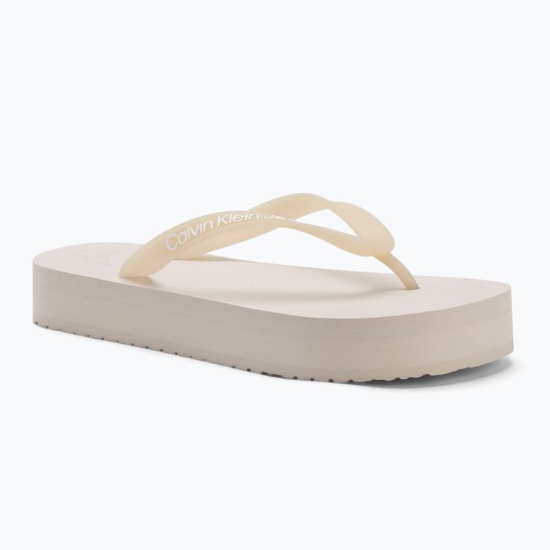 Calvin Klein dámske žabky YW0YW01830 Beach Sandal Flatform Tpu eggshell/bright white