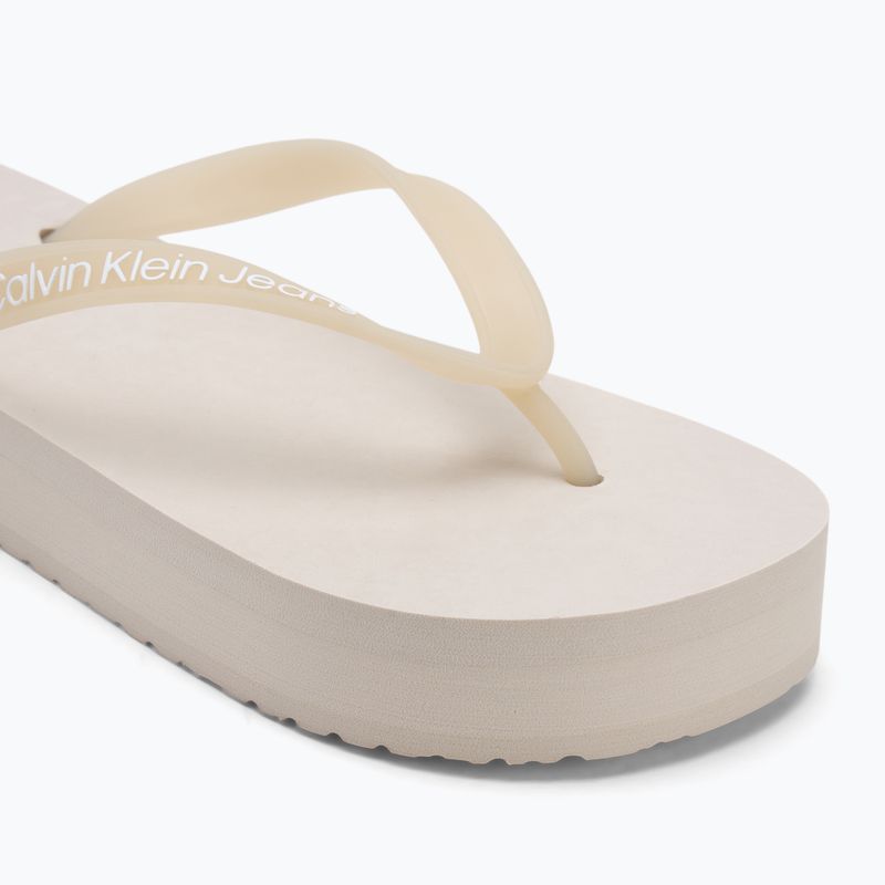 Calvin Klein dámske žabky YW0YW01830 Beach Sandal Flatform Tpu eggshell/bright white 7