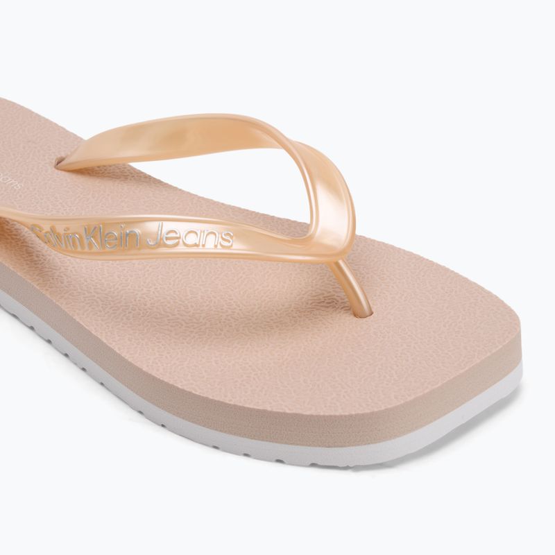 Calvin Klein dámske žabky YW0YW01720 Thong+ Tpu Metallic whisper pink/bright white 7