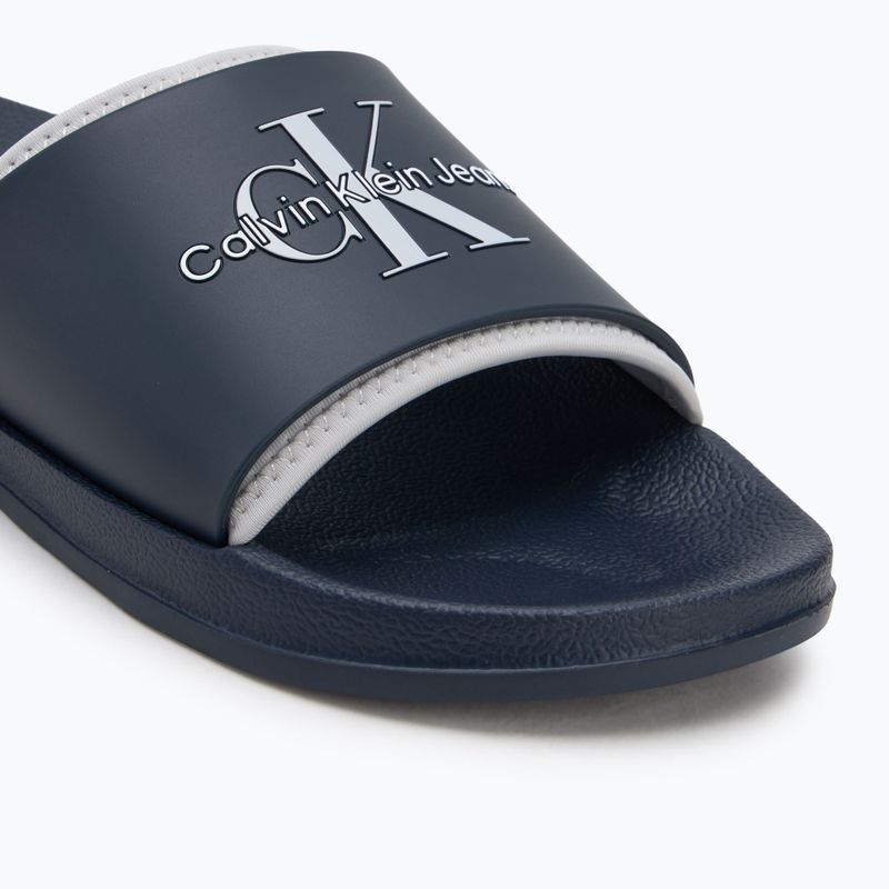 Pánske žabky Calvin Klein YM0YM00361 Slide Rubber Neoprene Monologo navy/oyster mushroom 7