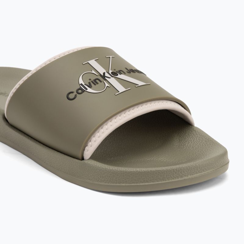 Pánske žabky Calvin Klein YM0YM00361 Slide Rubber Neoprene Monologo mermaid/eggshell 7