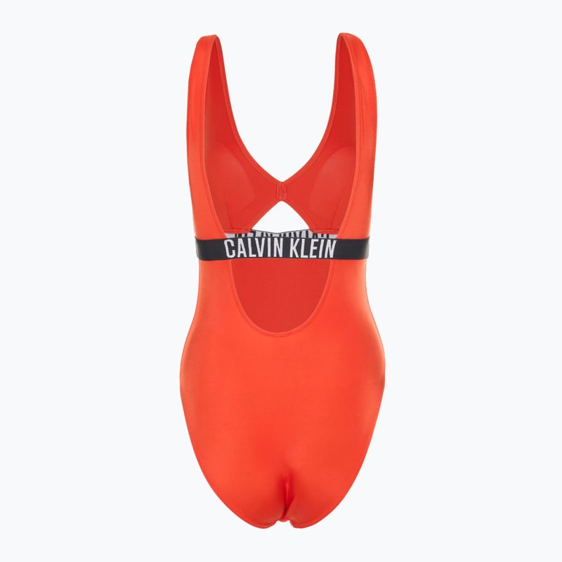 Dámske plavky  Calvin Klein KW0KW02746 Intense Power One Piece Fashion Fit flamingo chili 2