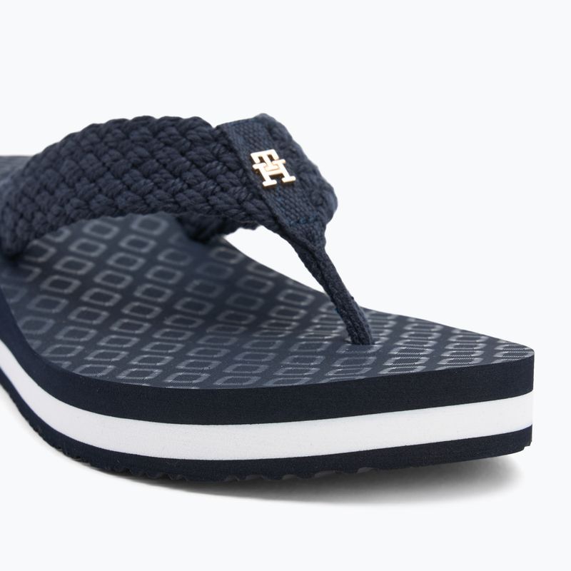 Dámske žabky Tommy Hilfiger Crochet Mid Beach Sandal space blue 7