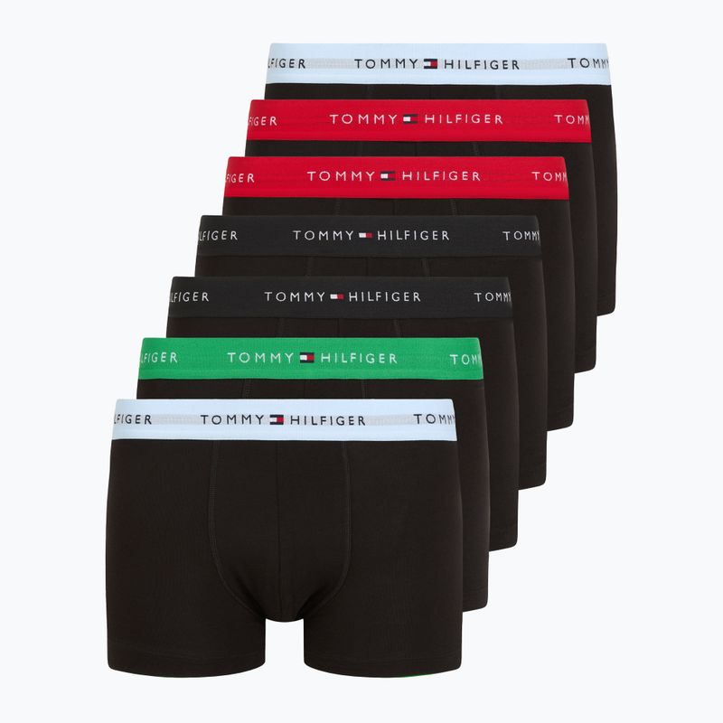 Pánske boxerky Tommy Hilfiger Repeat Logo Trunks 7 par breezy blue/premium green/premium red/black