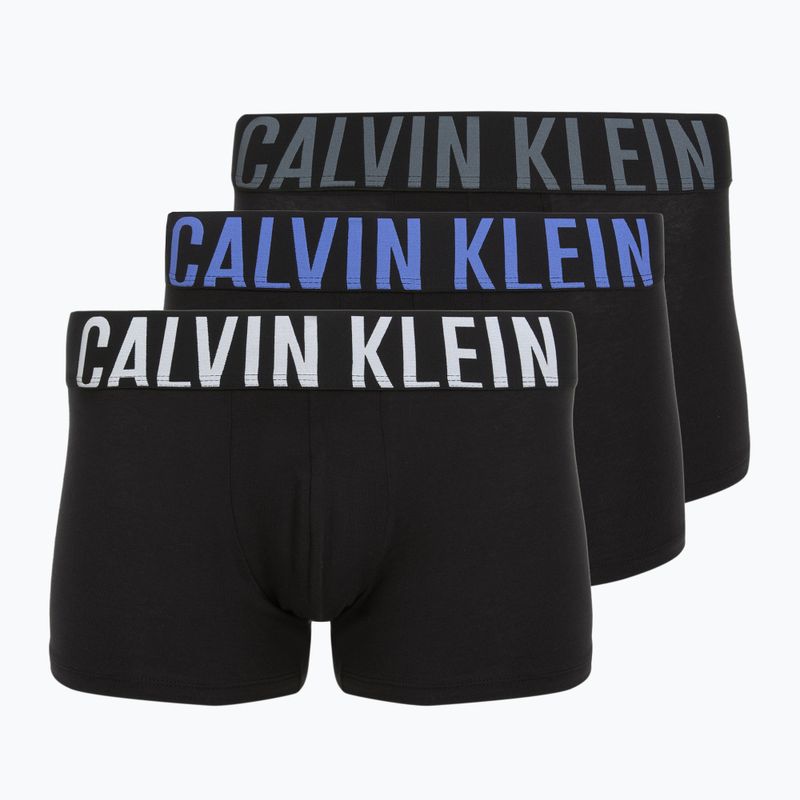 Boxerky Calvin Klein 000NB3608A Trunk 3 páry black bodies/turbulence/white/iridescent