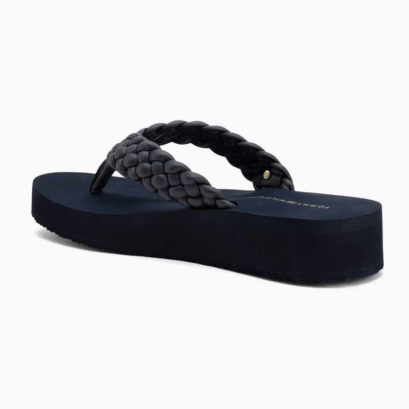Dámske žabky Tommy Hilfiger Wedge Cornrow Beach space blue 3