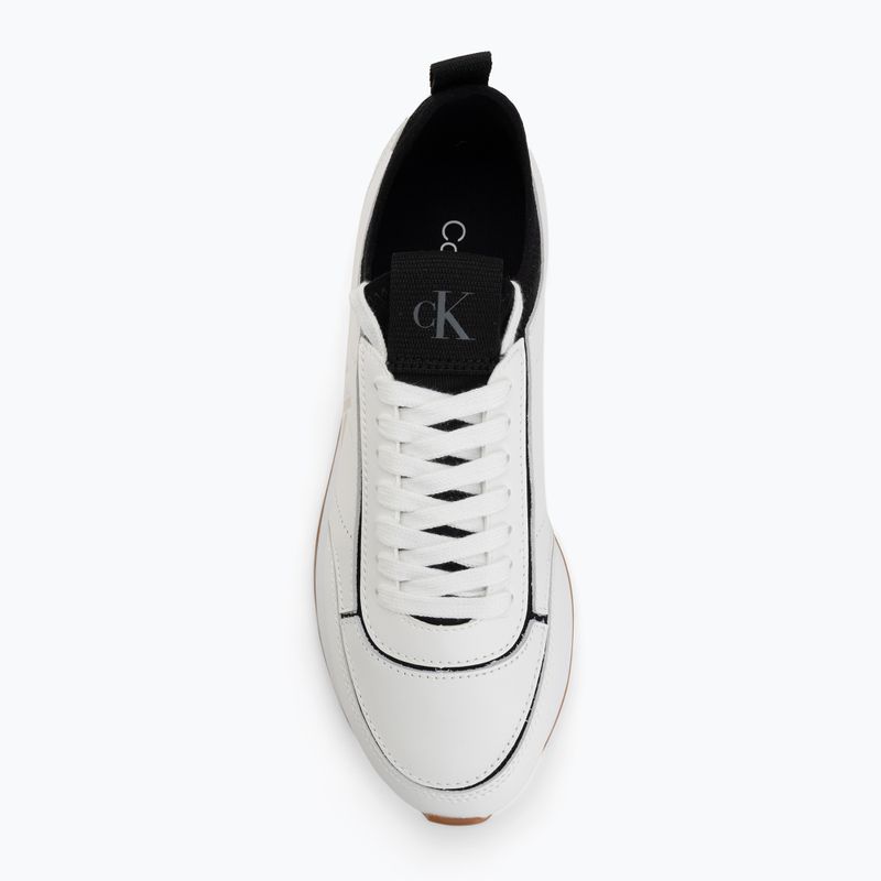 Dámske topánky Calvin Klein HW0HW02994 Retro Runner Sock Patch Leather bright white/black 5