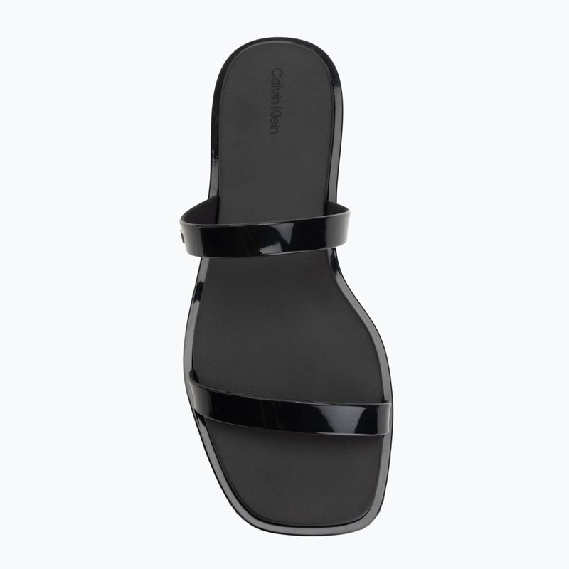 Dámske šľapky Calvin Klein HW0HW02963 Jelly Doub Bar Shiny triple black 5