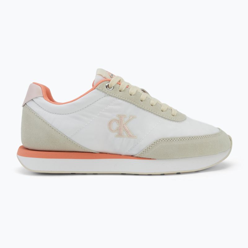 Dámske topánky Calvin Klein YW0YW01990 Retro Runner Lace Up Nylon Mg brilliant white/light cashew/pink 2