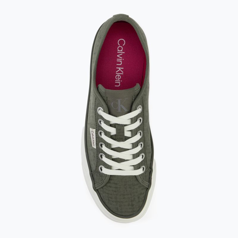 Dámske topánky Calvin Klein HW0HW02970 Vulc Flatf Laceup Ripst deep lichen green/pink yarrow 5